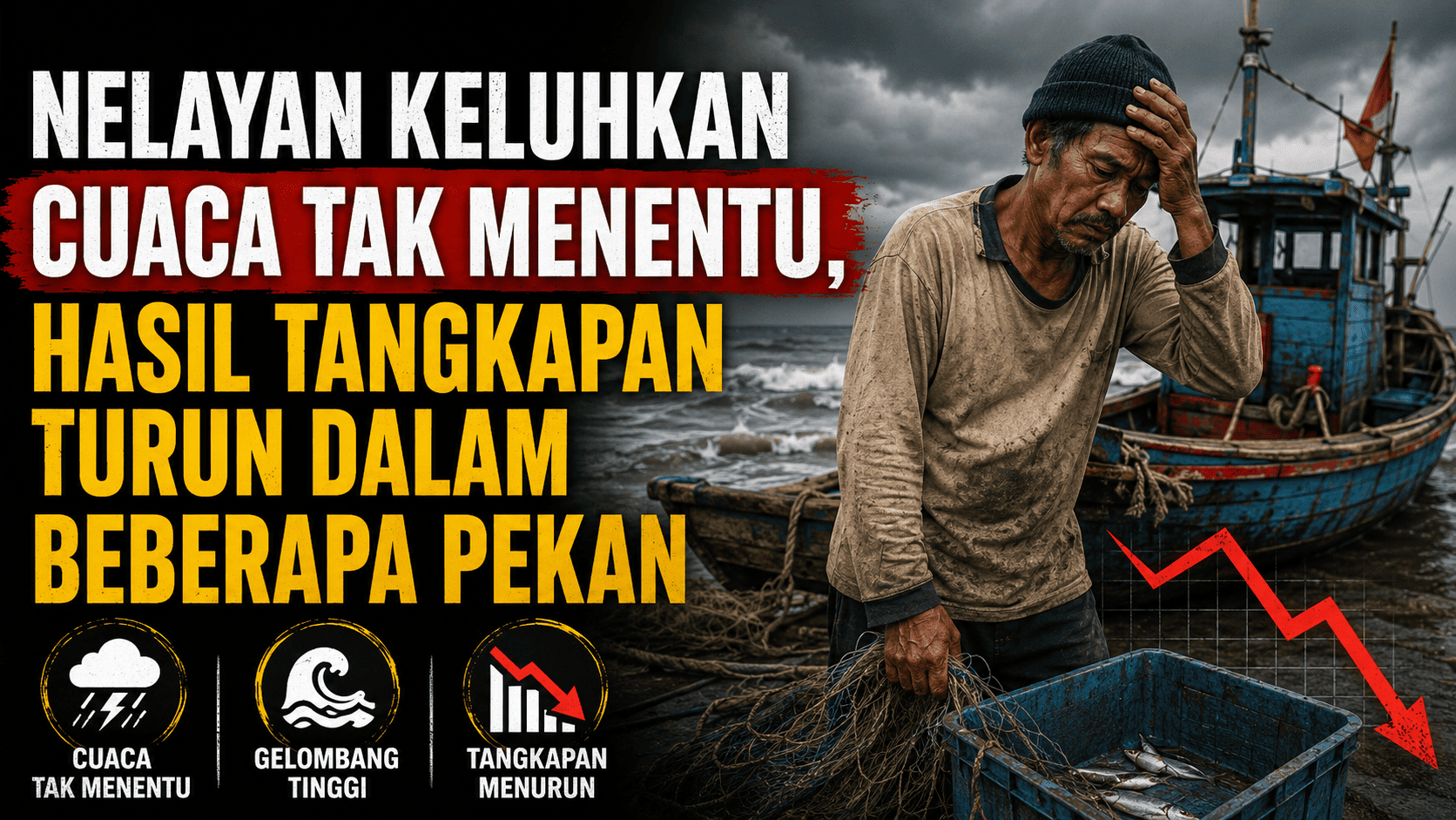 Nelayan Keluhkan Cuaca Tak Menentu, Hasil Tangkapan Turun dalam Beberapa Pekan
