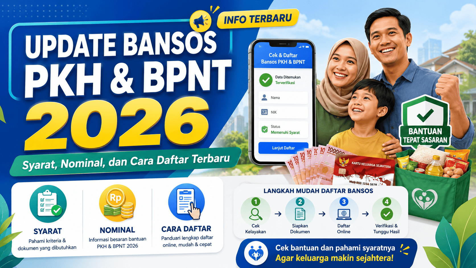 Update Bansos PKH dan BPNT 2026: Syarat, Nominal, dan Cara Daftar Terbaru
