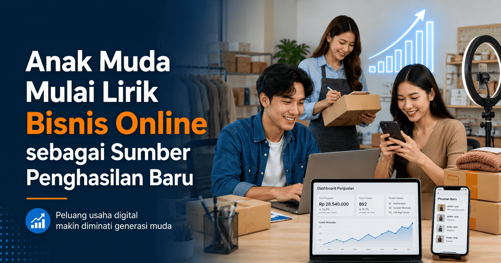 Anak Muda Mulai Lirik Bisnis Online sebagai Sumber Penghasilan Baru